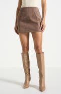 Manière De Voir Cleo Suede A-Line Mini Skirt