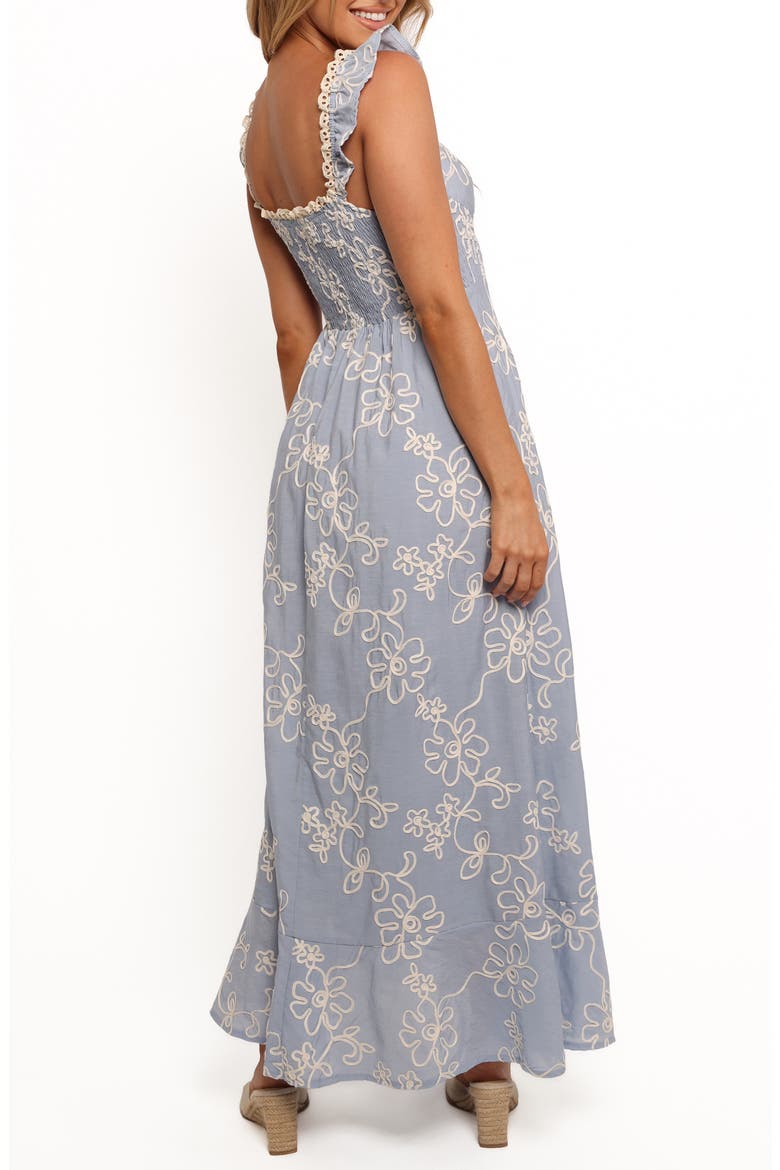 Ellise Lace Trim Soutache Midi Sundress, Alternate, color, BLUE