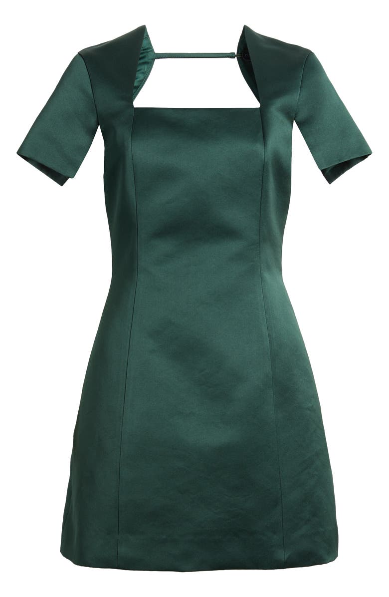 Cult Gaia Lisa Open Back Short Sleeve Minidress, Alternate, color, Forest Green