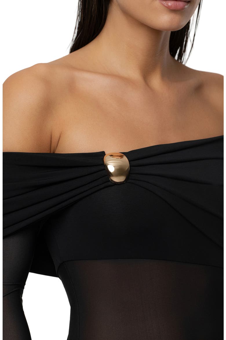 Glow State Long Sleeve Cocktail Dress, Alternate, color, BLACK