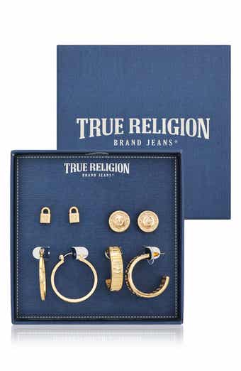 True Religion 4-Pack Assorted Stud & Hoop Earrings
