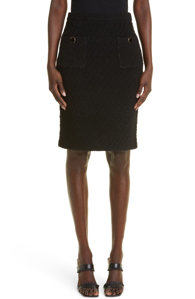 St. John Collection Bouclé Twill Knit Skirt, Main, color, 