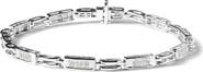 Haus of Brilliance 14K White Gold 1.0 Cttw Princess Diamond Station and Link Tennis Bracelet
