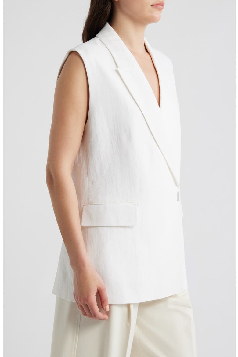 Jankania Linen Blend Vest, Alternate, color, BRIGHT WHITE