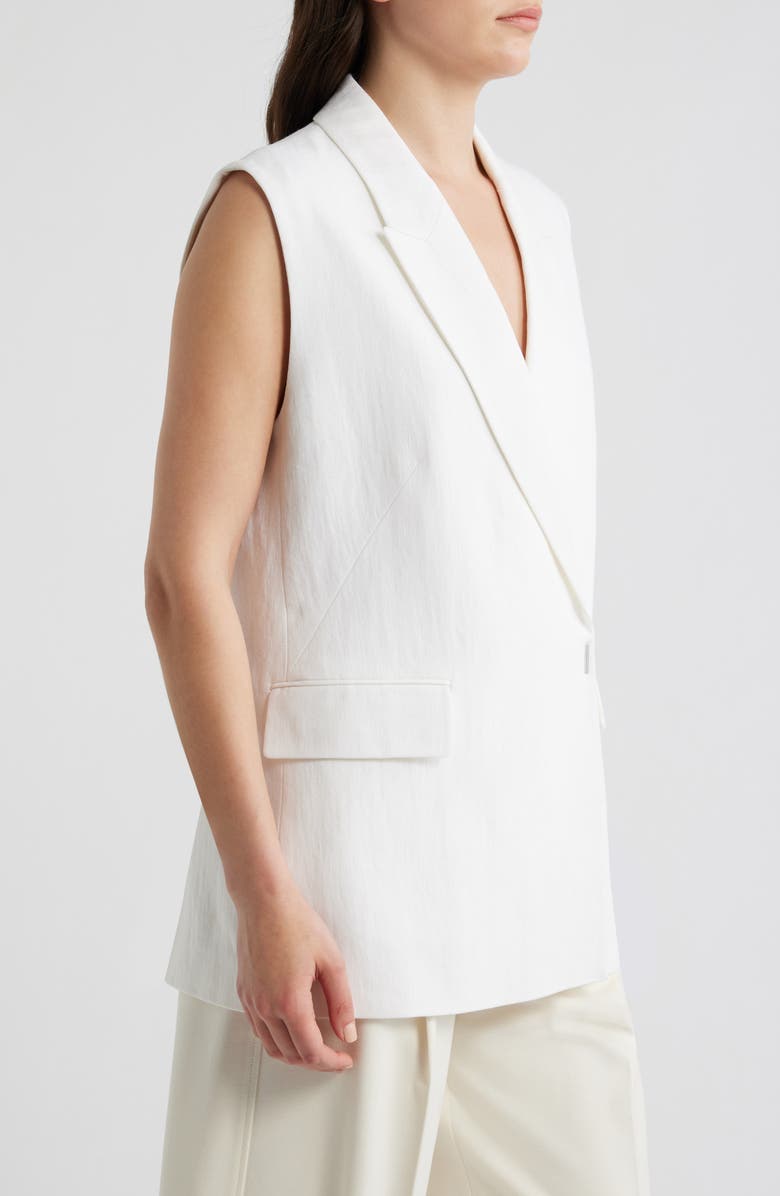BOSS Jankania Linen Blend Vest, Alternate, color, Bright White