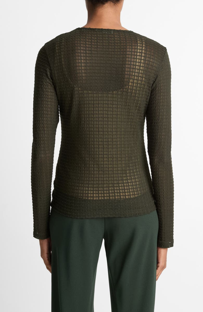 Vince Shadow Grid Top, Alternate, color, Verde