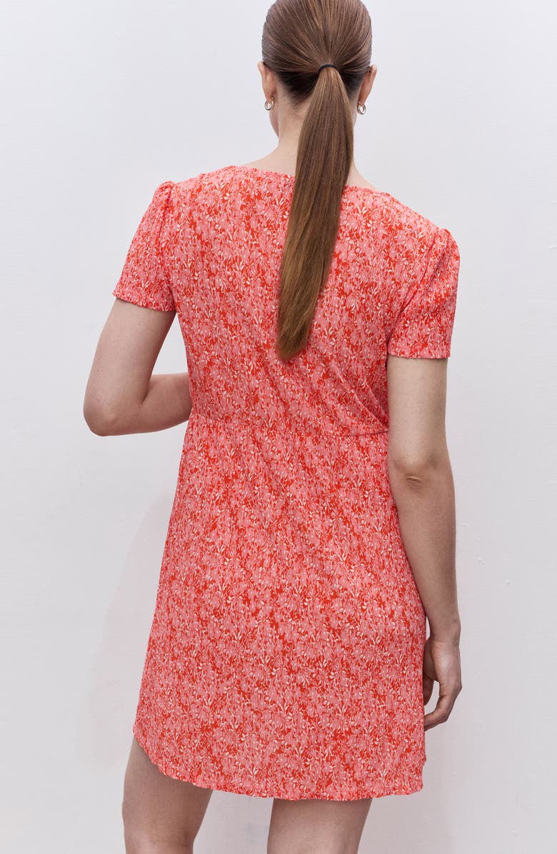 MANGO Floral Print Maternity Minidress, Alternate, color, Coral Red