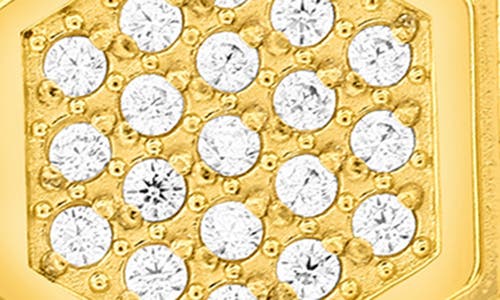 Blackjack Pavé Cubic Zirconia Hexagon Stud Earrings