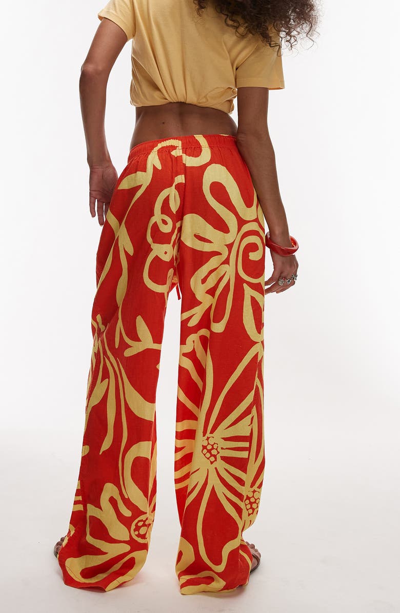 Topshop Floral Print Balloon Leg Pants, Alternate, color, 