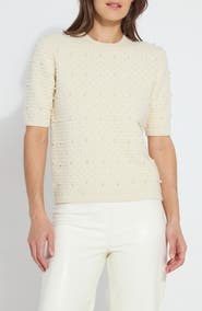 Lysse Valentina Imitation Pearl Short Sleeve Sweater