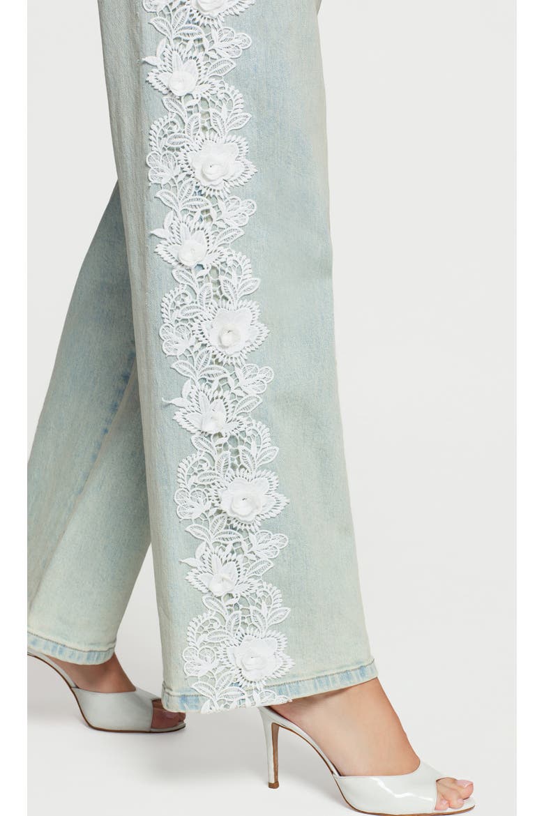 Esme 3D Lace Combo Jeans, Alternate, color, Ice Blue/White