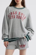 BOYS LIE Girls Rule Boys Drool Waffle Knit Sweatshirt