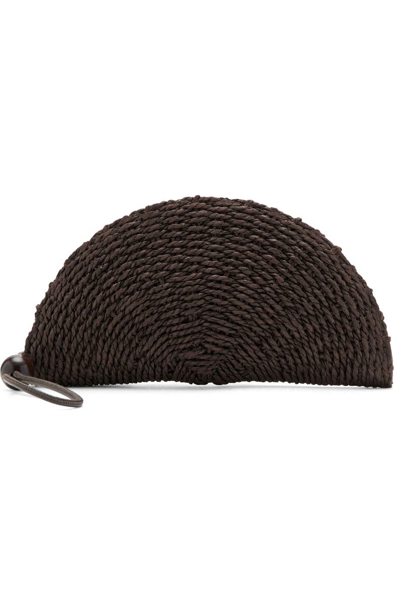 MANGO Natural Fiber Wristlet, Main, color, Chocolate