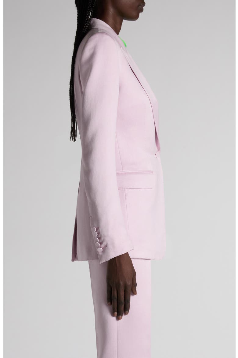 One-Button Duchesse Satin Blazer, Alternate, color, ORCHID PINK