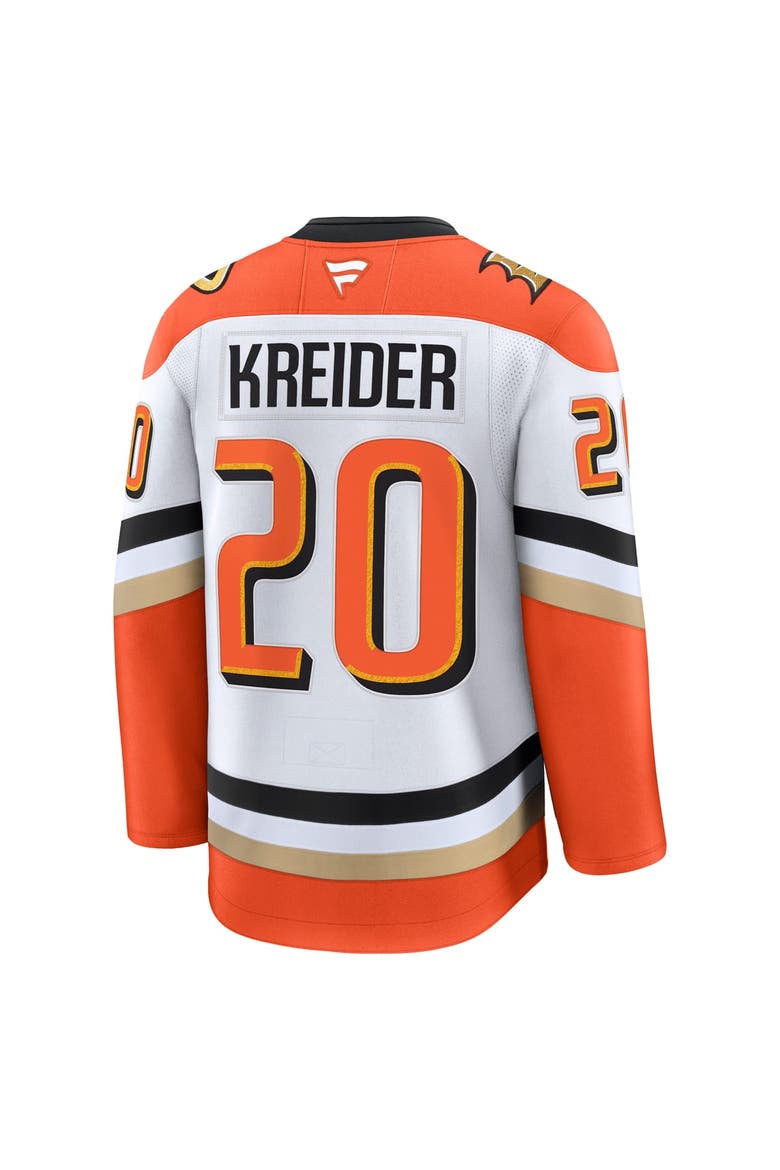 Men's Fanatics Chris Kreider White Anaheim Ducks Away Premium Jersey, Alternate, color, White