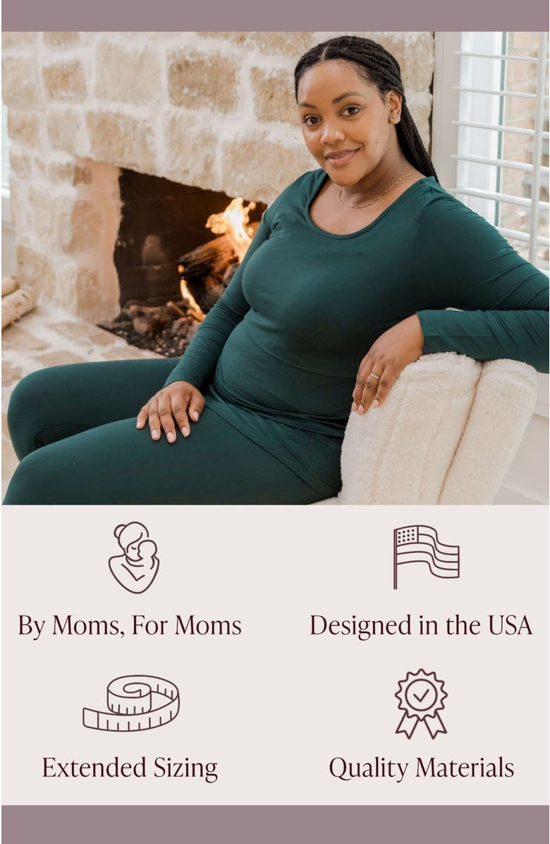 Kindred Bravely Jane Nursing Pajama Set, Alternate, color, Evergreen