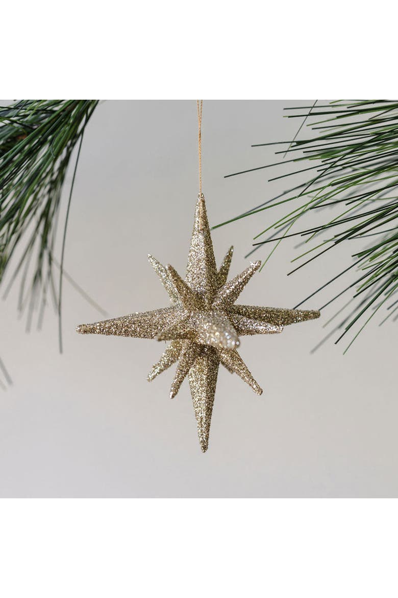2.75" Gold Glitter Starburst Ornament, Main, color, Gold Glitter