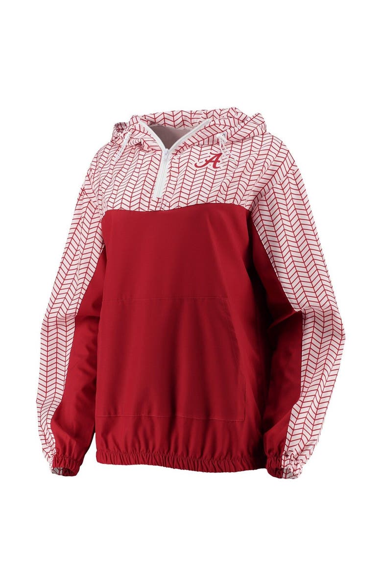 ZOOZATZ Women's ZooZatz Crimson Alabama Crimson Tide Chevron Swishy Quarter-Zip Hoodie Jacket, Alternate, color, 