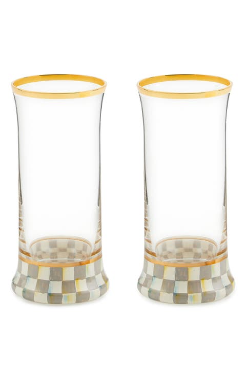 Sterling Check® Set of 2 Highball Glasses