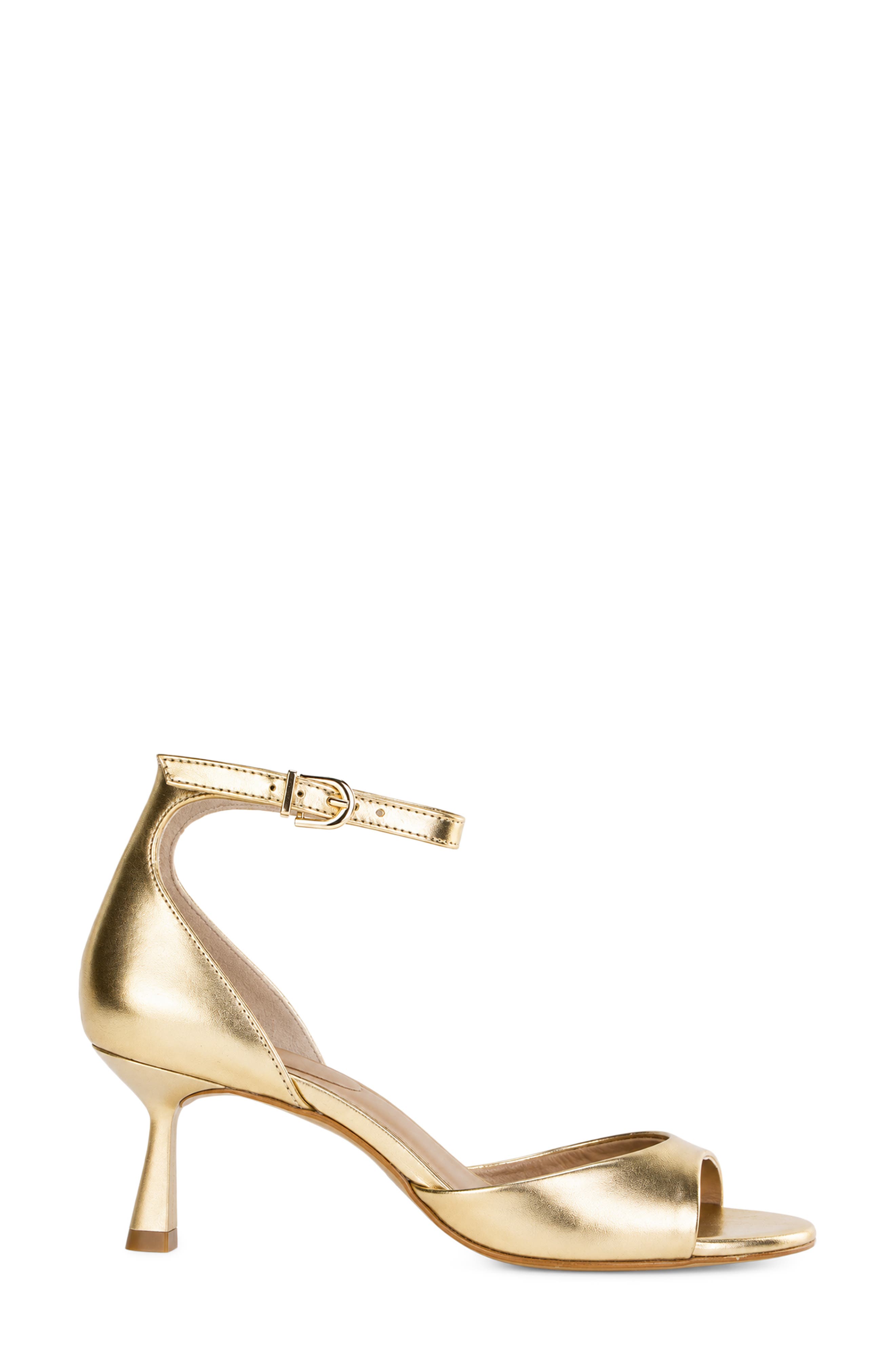 Korsia Ankle Strap Leather Sandal, Alternate, color, GOLD