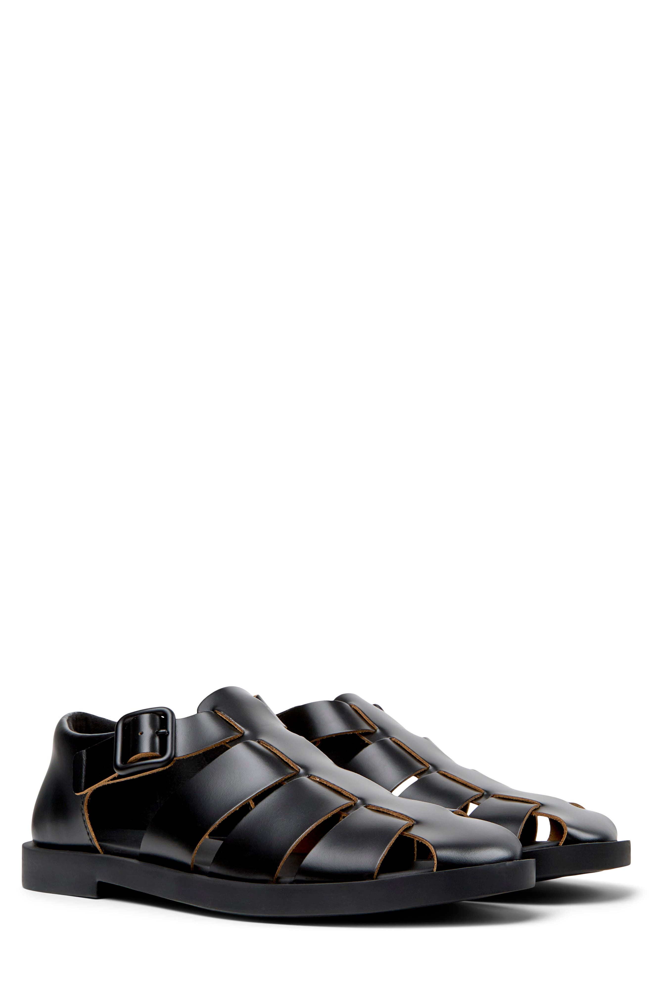 Camper Don Fisherman Sandal, Main, color, Black