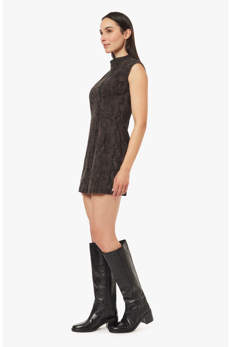 Structured Mock Neck Minidress, Alternate, color, BROWN SNAKE PRINT