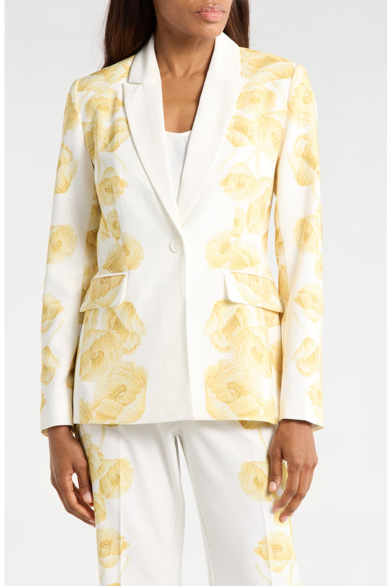 Floral Print Blazer, Main, color, BORDER FLORAL PRINT