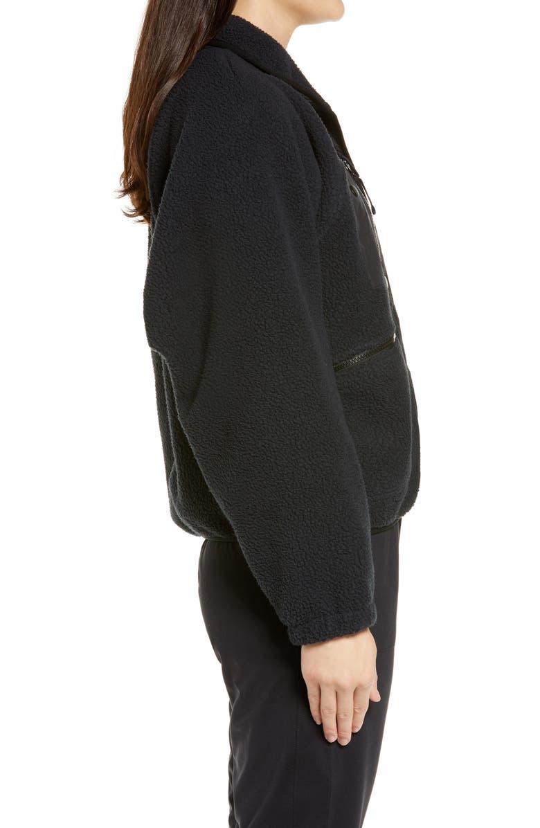 Free People FP Movement Hit the Slopes Fleece Jacket, Alternate, color, Black