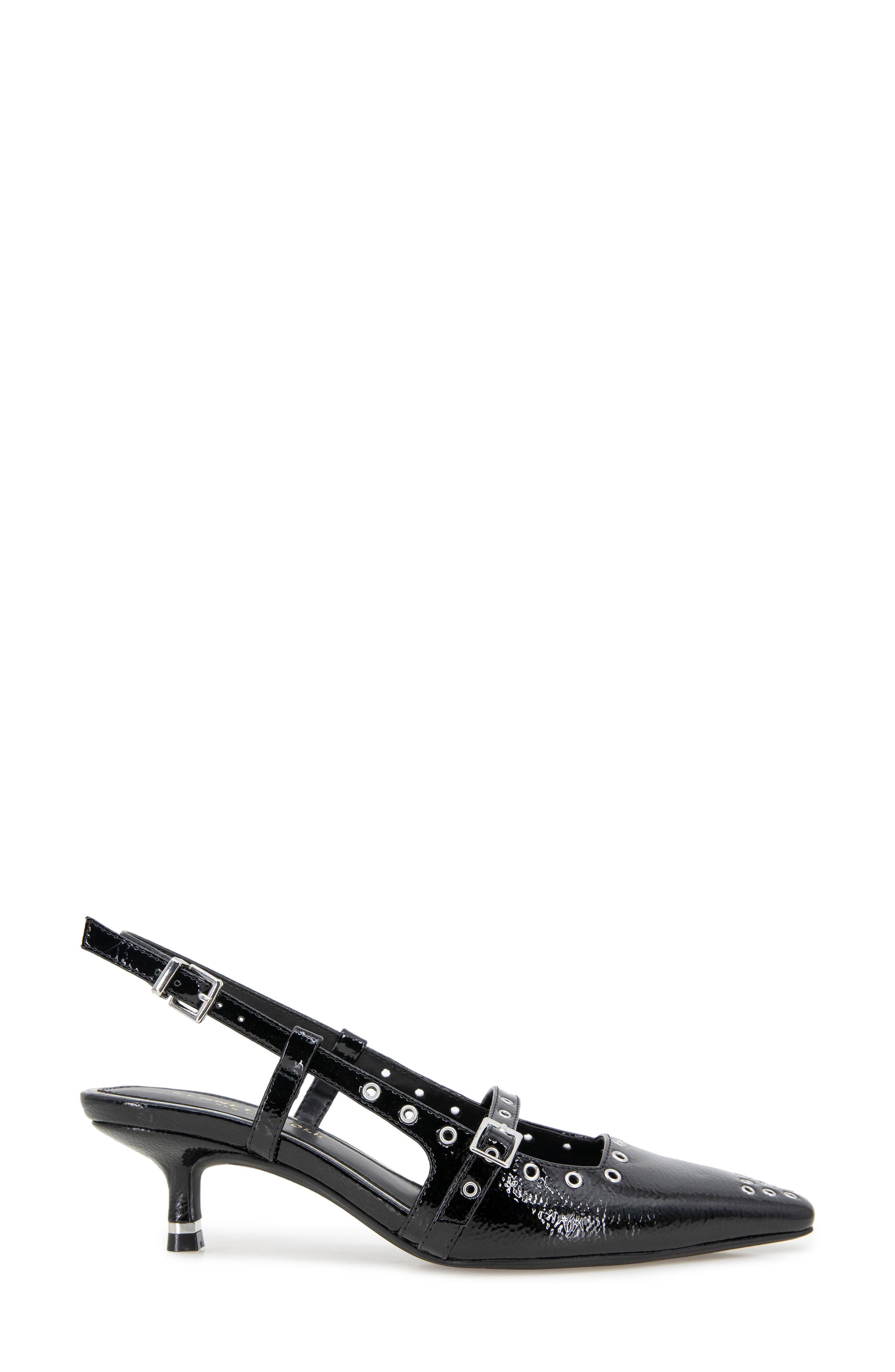 Kenneth Cole Martha Eyelet Slingback Kitten Heel Pump, Alternate, color, 