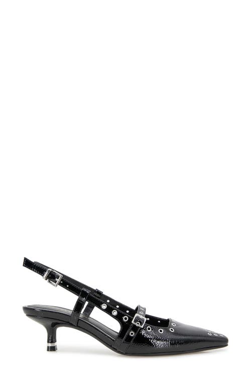 Kenneth Cole Martha Eyelet Slingback Kitten Heel Pump In Black