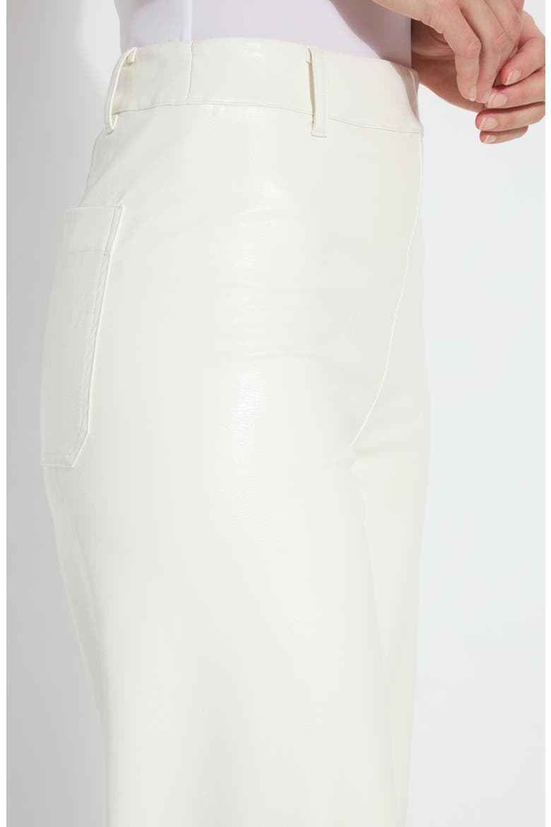 High Waist Faux Leather Wide Leg Pants, Alternate, color, SNOW WHITE