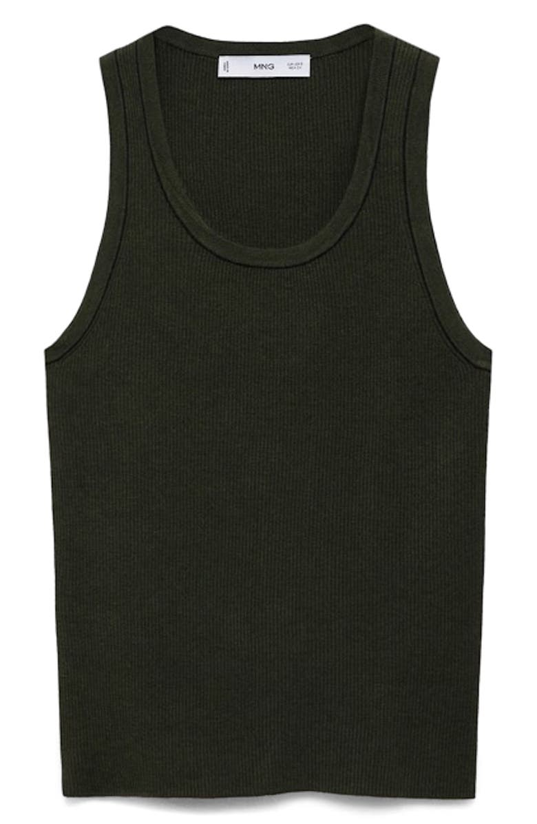 MANGO Rib Tank, Main, color, Khaki Green