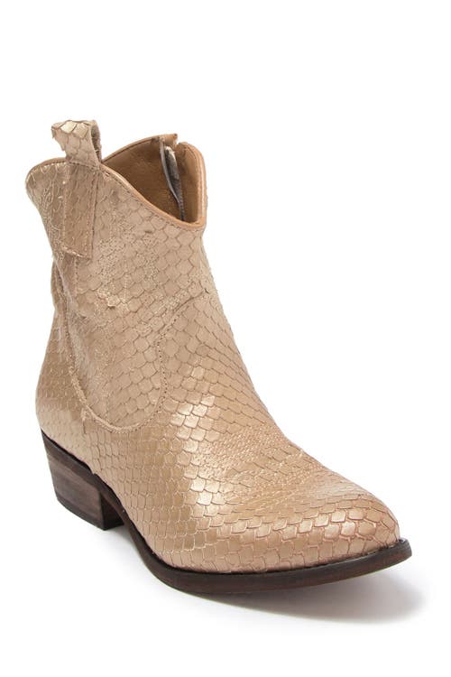Zigi Artisan Mireya Western Ankle Bootie In Gold Ske L