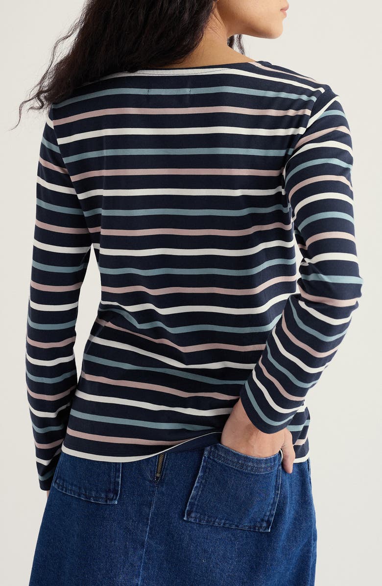 Seasalt Cornwall Sailor Stripe Organic Cotton Top, Alternate, color, Tri Breton Parsnip