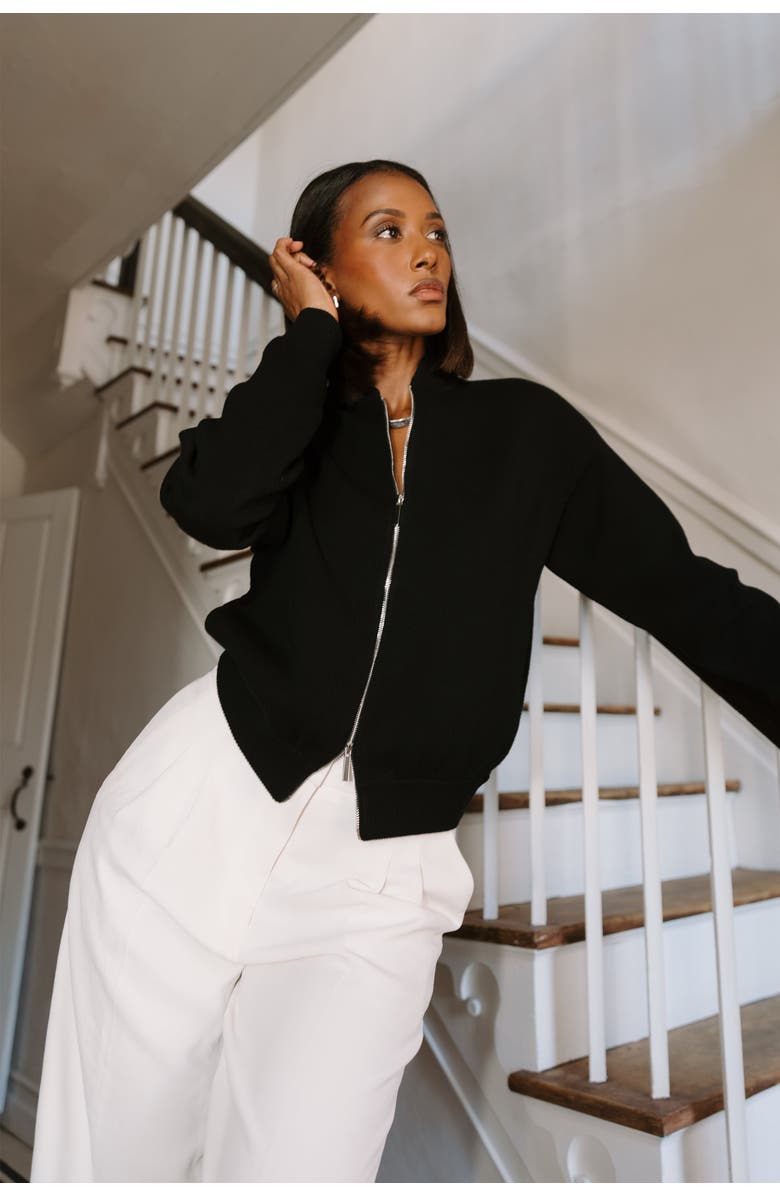 KADA The Sweater Bomber Jacket, Alternate, color, Ink
