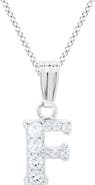 Mignonette White Topaz Pavé Initial Pendant Necklace