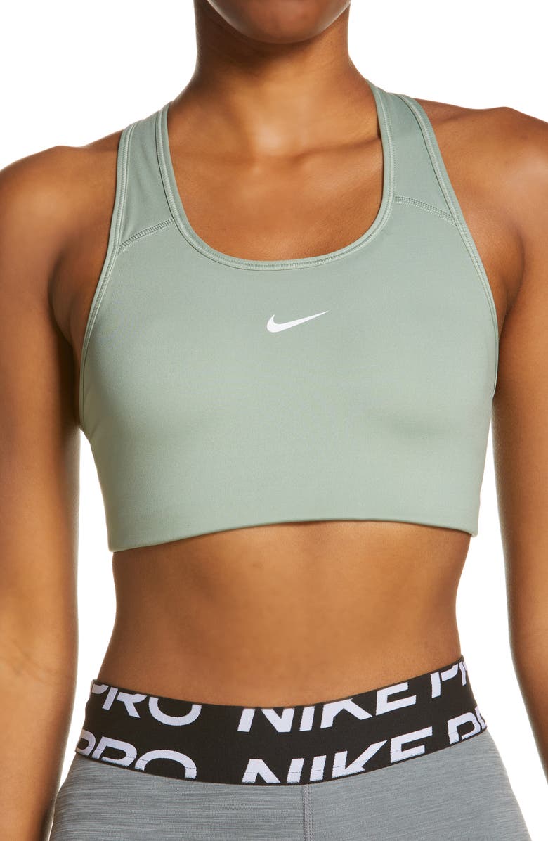 Nike Swoosh Dri-FIT Racerback Sports Bra, Main, color,