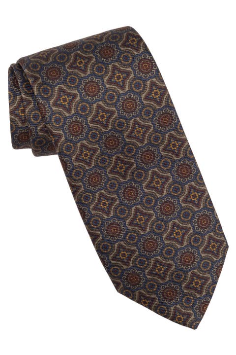 Lorenzo - Extra Long Printed Madder Silk Tie for Men