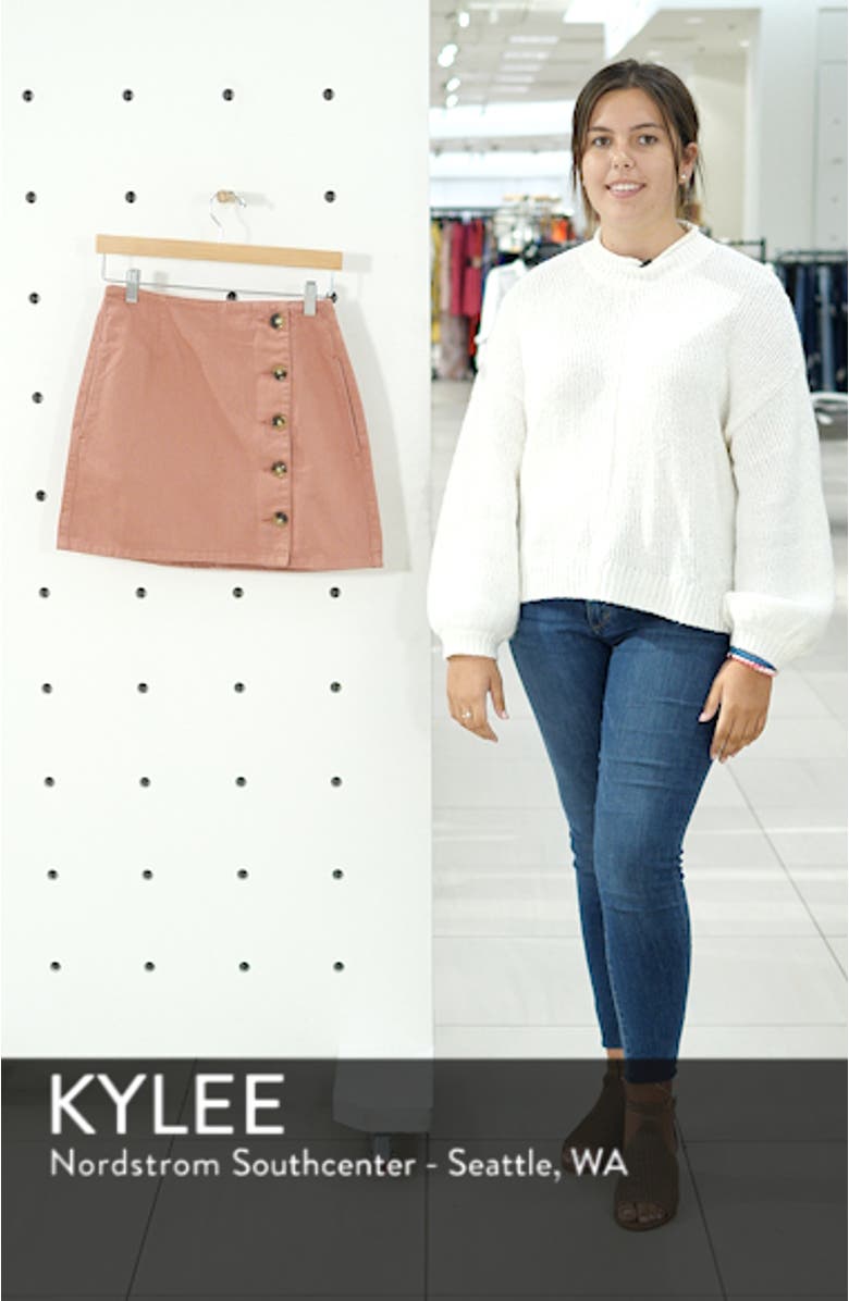 Horn Button Denim Miniskirt, sales video thumbnail