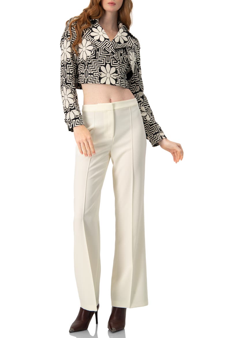 Straight-Leg Tailored Trousers in Natural Tone, Alternate, color, Natural