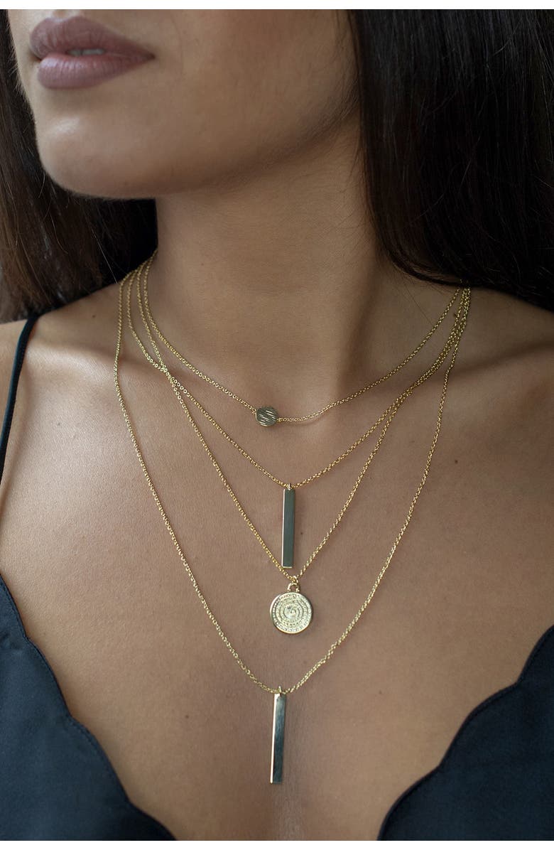 Sterling Forever Mixed Pendant Layered Multi Strand Necklace, Alternate, color,