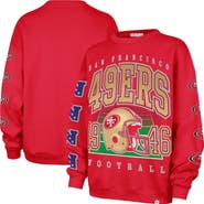 '47 Women's '47 Scarlet San Francisco 49ers Go Big Oversized Pullover Sweatshirt