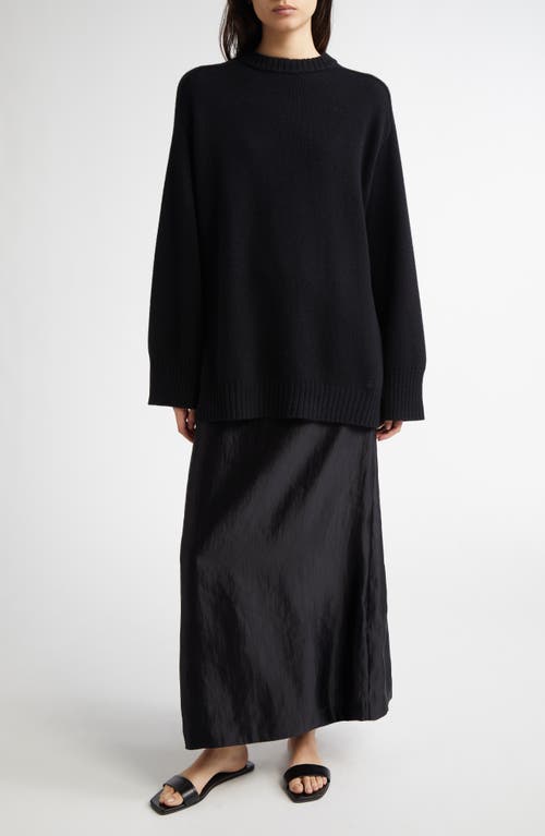 Shop Loulou Studio Loulou De Saison Liam Linen & Silk Satin Maxi Skirt In Black