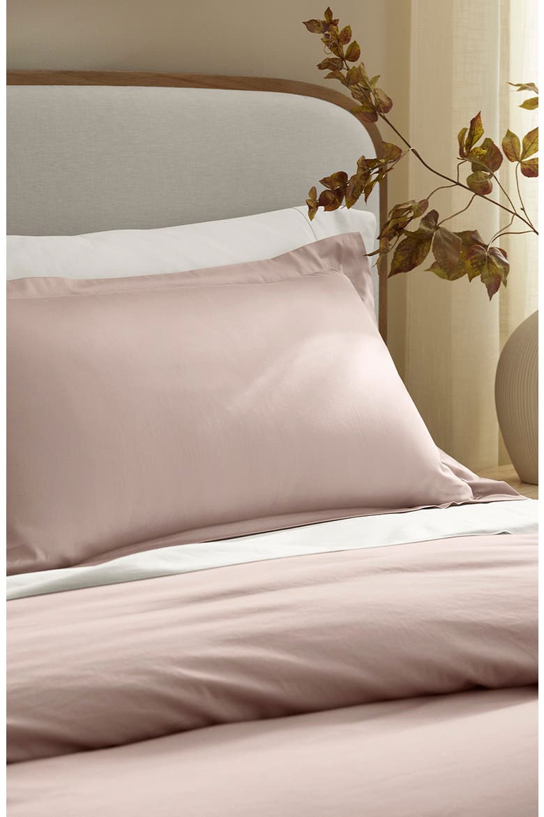 Signature Hemmed Duvet Set, Alternate, color, DUSTY ROSE