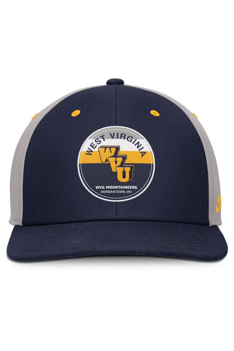 Men's Nike Navy/Gray West Virginia Mountaineers Prep Pro Performance Snapback Hat, Alternate, color, Navy