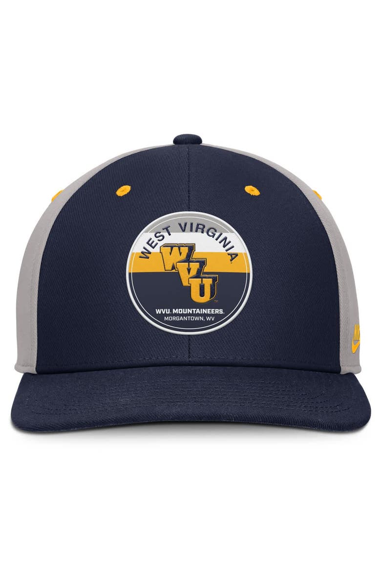 Nike Men's Nike Navy/Gray West Virginia Mountaineers Prep Pro Performance Snapback Hat, Alternate, color, Navy