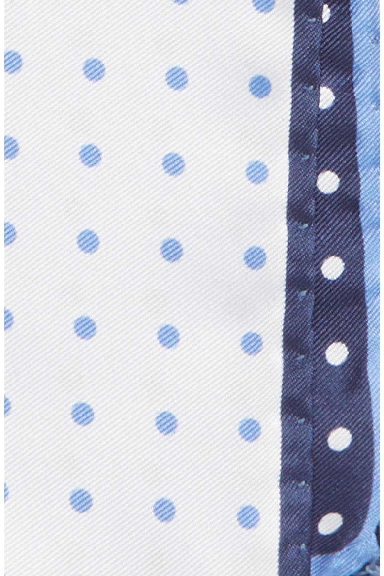 Nordstrom Four Panel Dot Silk Pocket Square, Alternate, color, BLUE