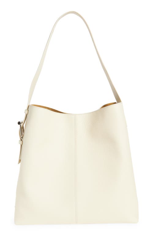 Alexander Mcqueen Mcqueen T-bar Sling Leather Tote In Cream/silver