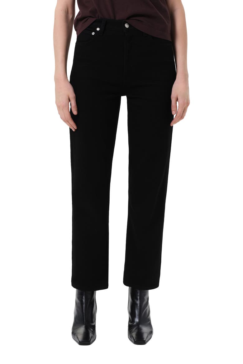 '90s Pinch High Waist Straight Leg Jeans, Main, color, COVER OD BLACK
