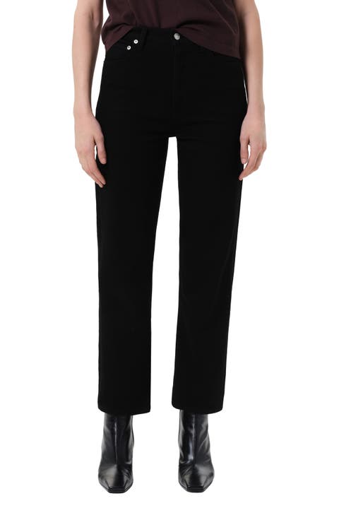 パンツ AGOLDE Women Straight Pants A2491818 Black Women's AGOLDE Straight-Leg Pants | Nordstrom